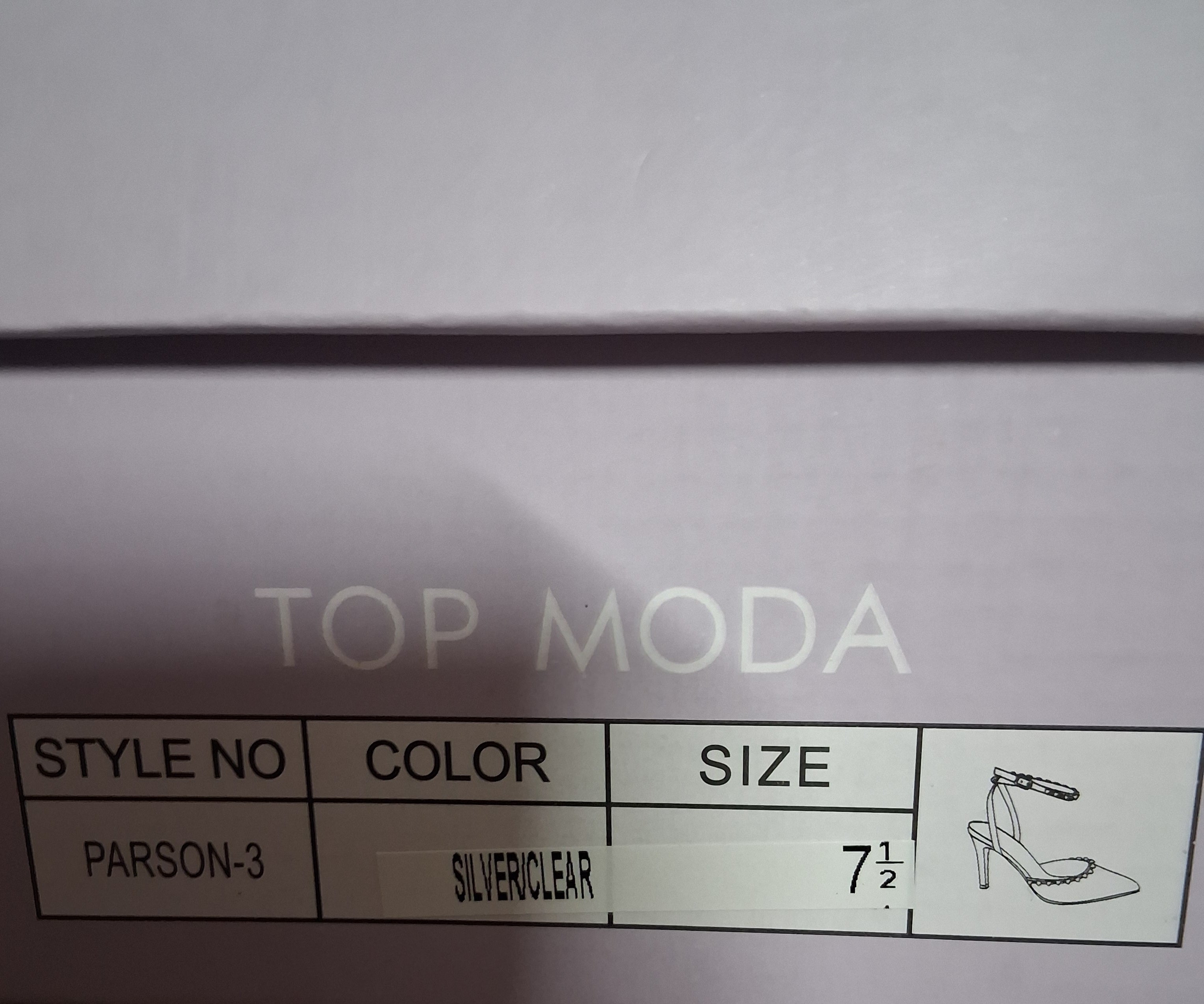 Brand new ladies top moda silver clear acrylic heels size 7 and 1/2 new