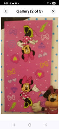Minnie mouse pool or bath towel and doll scrubby